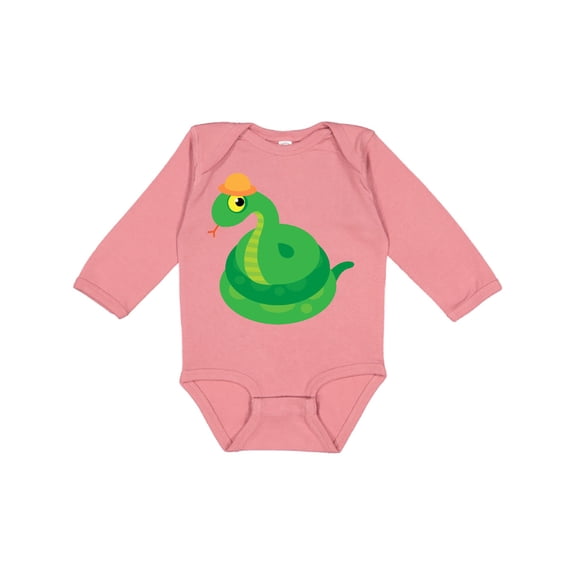 Inktastic Cute Snake Boys or Girls Long Sleeve Baby Bodysuit