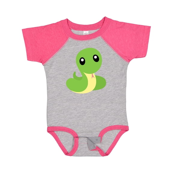 Inktastic Cute Snake, Little Snake, Baby Snake, Green Snake Boys or Girls Baby Bodysuit