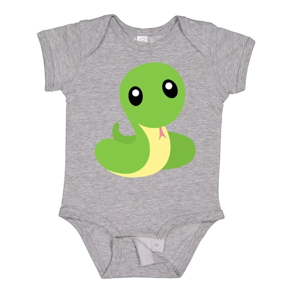 Inktastic Cute Snake, Little Snake, Baby Snake, Green Snake Boys or Girls Baby Bodysuit