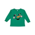 thumbnail image 1 of Inktastic Cute Snowman Girl Face Girls Long Sleeve Toddler T-Shirt, 1 of 5