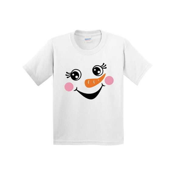Inktastic Cute Snowman Girl Face Youth T-Shirt