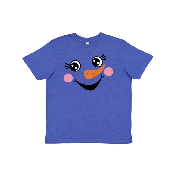 Inktastic Cute Snowman Girl Face Youth T-Shirt