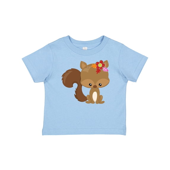 Inktastic Cute Squirrel, Squirrel With Flowers, Fluffy Tail Boys or Girls Baby T-Shirt