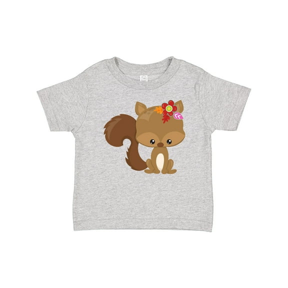 Inktastic Cute Squirrel, Squirrel With Flowers, Fluffy Tail Boys or Girls Baby T-Shirt