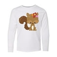 thumbnail image 1 of Inktastic Cute Squirrel, Squirrel With Flowers, Fluffy Tail Long Sleeve Youth T-Shirt, 1 of 5