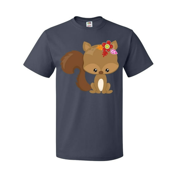 Inktastic Cute Squirrel, Squirrel With Flowers, Fluffy Tail T-Shirt