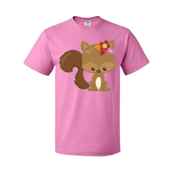 Inktastic Cute Squirrel, Squirrel With Flowers, Fluffy Tail T-Shirt