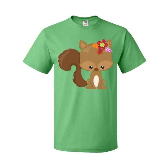 Inktastic Cute Squirrel, Squirrel With Flowers, Fluffy Tail T-Shirt