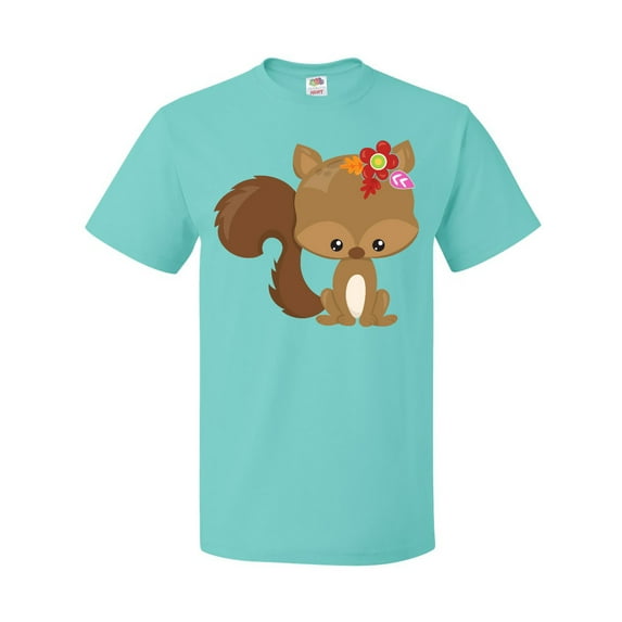 Inktastic Cute Squirrel, Squirrel With Flowers, Fluffy Tail T-Shirt