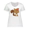 thumbnail image 1 of Inktastic Cute Squirrel, Squirrel With Flowers, Fluffy Tail Women's Plus Size T-Shirt, 1 of 5