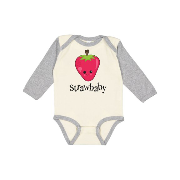 Inktastic Cute Strawberry Strawbaby Boys or Girls Long Sleeve Baby Bodysuit