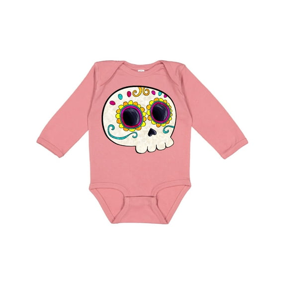 Inktastic Cute Sugar Skull for Day of the Dead Boys or Girls Long Sleeve Baby Bodysuit