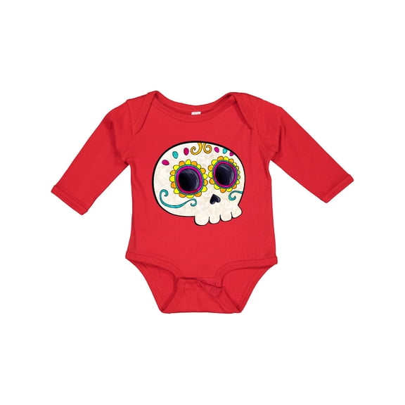 Inktastic Cute Sugar Skull for Day of the Dead Boys or Girls Long Sleeve Baby Bodysuit