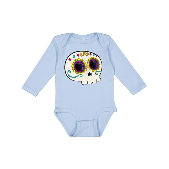 Inktastic Cute Sugar Skull for Day of the Dead Boys or Girls Long Sleeve Baby Bodysuit