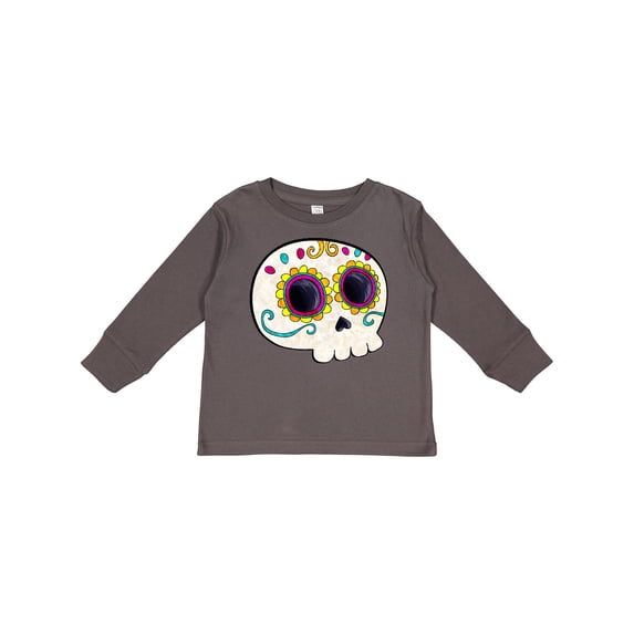 Inktastic Cute Sugar Skull for Day of the Dead Boys or Girls Long Sleeve Toddler T-Shirt