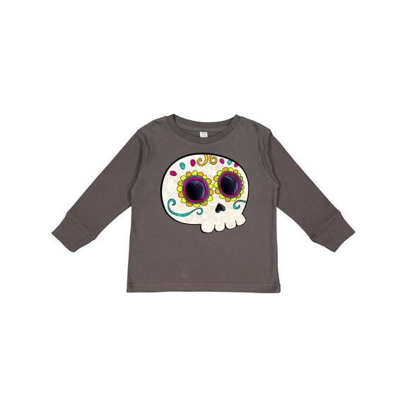 Inktastic Cute Sugar Skull for Day of the Dead Boys or Girls Long Sleeve Toddler T-Shirt