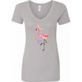 thumbnail image 1 of Inktastic Cute Summer Flamingo Women's V-Neck T-Shirt, 1 of 5