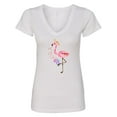 thumbnail image 1 of Inktastic Cute Summer Flamingo Women's V-Neck T-Shirt, 1 of 5