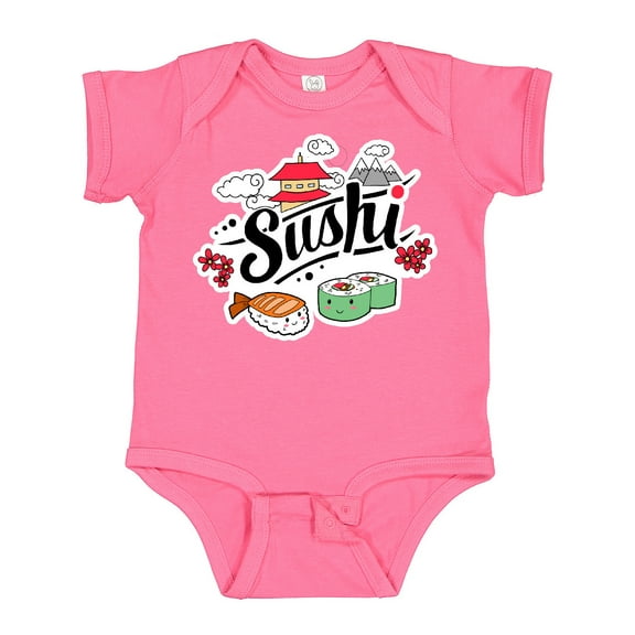 Inktastic Cute Sushi Illustration Boys or Girls Baby Bodysuit