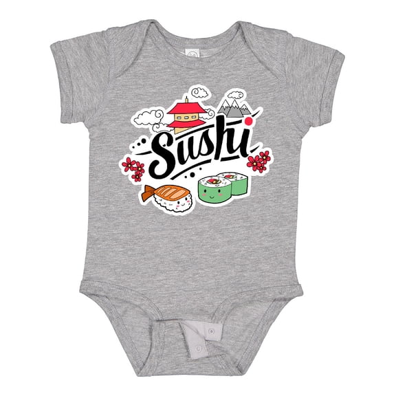 Inktastic Cute Sushi Illustration Boys or Girls Baby Bodysuit