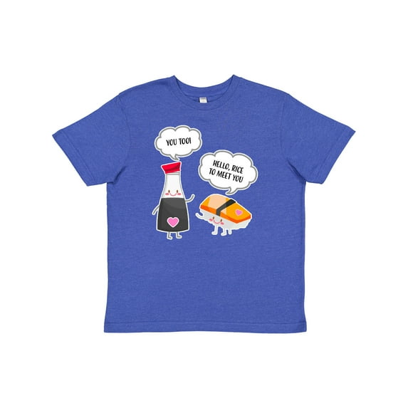 Inktastic Cute Sushi and Soy Sauce Rice To Meet You Youth T-Shirt
