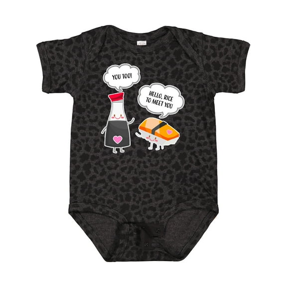 Inktastic Cute Sushi and Soy Sauce Rice to Meet You Boys or Girls Baby Bodysuit