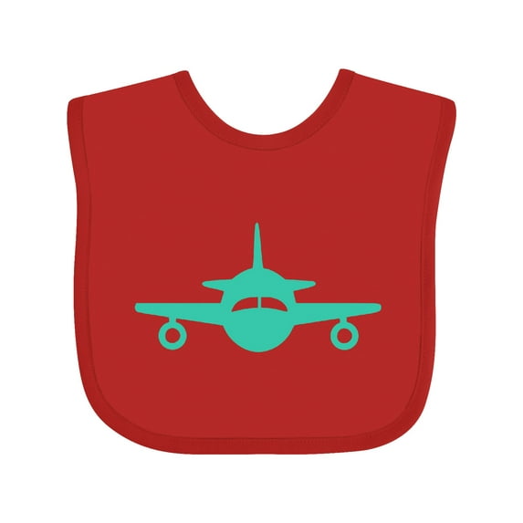Inktastic Cute Teal Airplane Boys or Girls Baby Bib