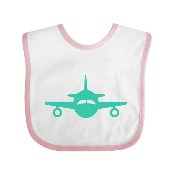 Inktastic Cute Teal Airplane Boys or Girls Baby Bib