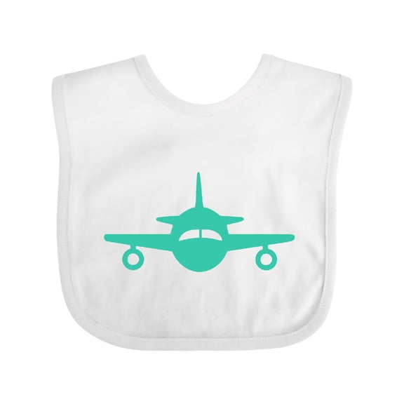 Inktastic Cute Teal Airplane Boys or Girls Baby Bib