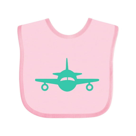 Inktastic Cute Teal Airplane Boys or Girls Baby Bib