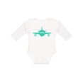thumbnail image 1 of Inktastic Cute Teal Airplane Boys or Girls Long Sleeve Baby Bodysuit, 1 of 5