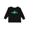 thumbnail image 1 of Inktastic Cute Teal Airplane Boys or Girls Long Sleeve Toddler T-Shirt, 1 of 5