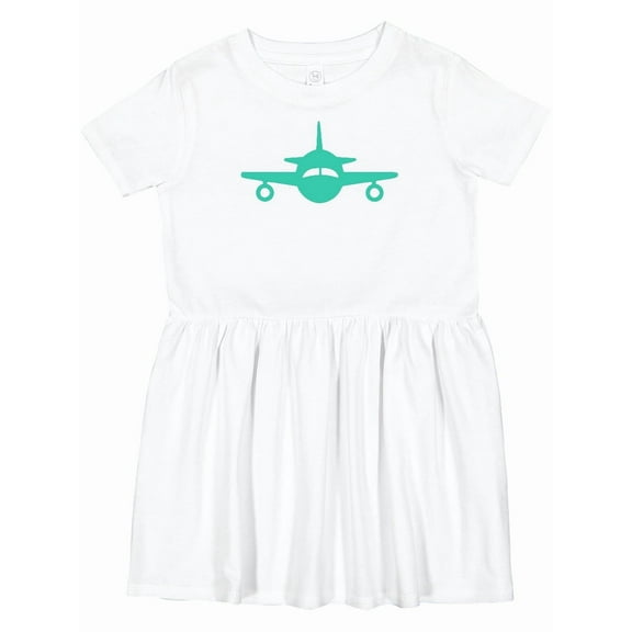 Inktastic Cute Teal Airplane Girls Toddler Dress
