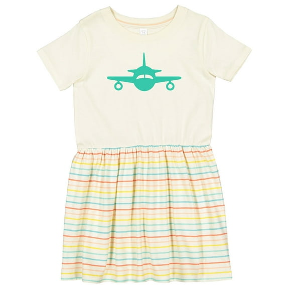 Inktastic Cute Teal Airplane Girls Toddler Dress