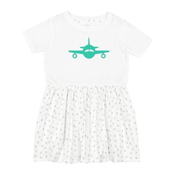 Inktastic Cute Teal Airplane Girls Toddler Dress