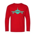 thumbnail image 1 of Inktastic Cute Teal Airplane Long Sleeve Youth T-Shirt, 1 of 5
