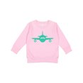 thumbnail image 1 of Inktastic Cute Teal Airplane Toddler Sweatshirt, 1 of 4