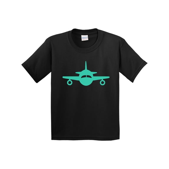 Inktastic Cute Teal Airplane Youth T-Shirt