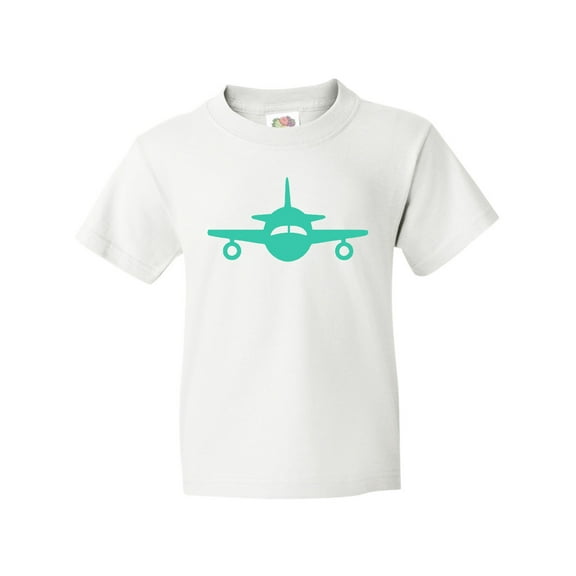 Inktastic Cute Teal Airplane Youth T-Shirt