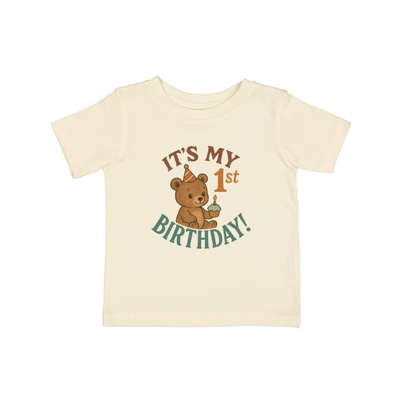 Inktastic Cute Teddy Bear 1st Birthday Celebration Boys or Girls Baby T-Shirt
