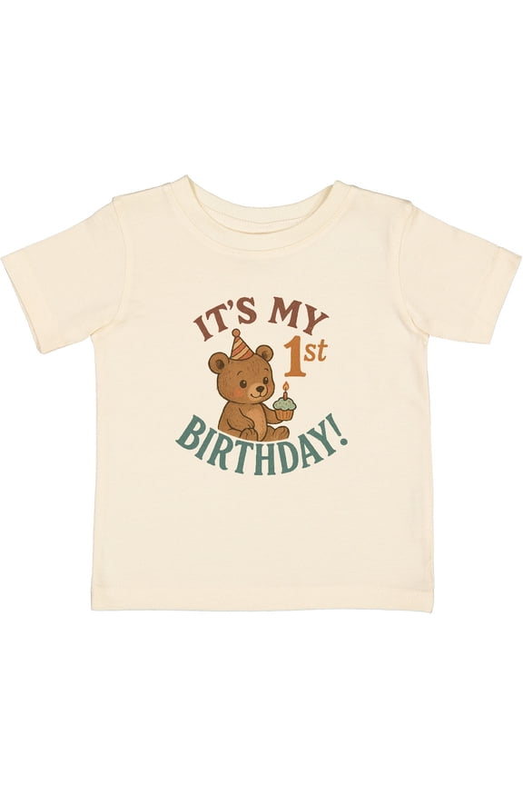 Cute Teddy Bear 1st Birthday Celebration Boys or Girls Baby T-Shirt