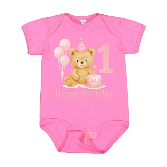Inktastic Cute Teddy Bear 1st Birthday Party Boys or Girls Baby Bodysuit