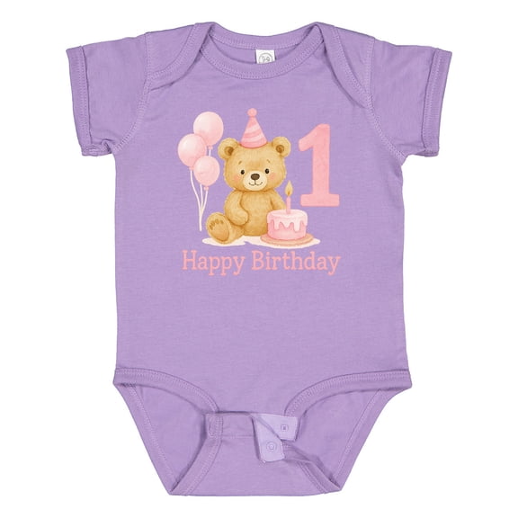Inktastic Cute Teddy Bear 1st Birthday Party Boys or Girls Baby Bodysuit
