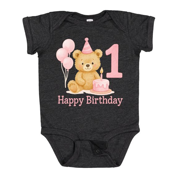 Inktastic Cute Teddy Bear 1st Birthday Party Boys or Girls Baby Bodysuit