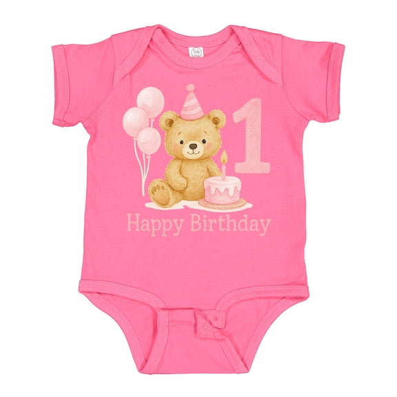 Inktastic Cute Teddy Bear 1st Birthday Party Boys or Girls Baby Bodysuit