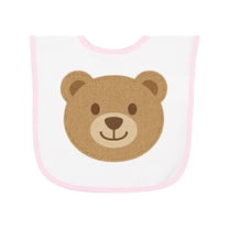 Inktastic Cute Teddy Bear Face for Kids Baby Terry Cloth Bib