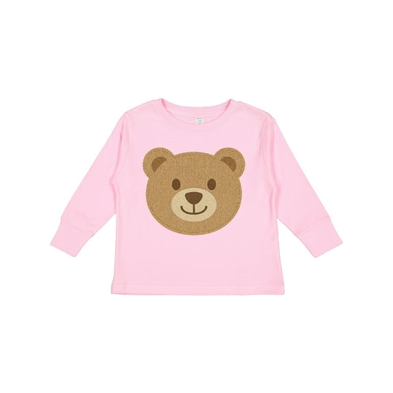 Inktastic Cute Teddy Bear Face for Kids Boys or Girls Long Sleeve Toddler T-Shirt