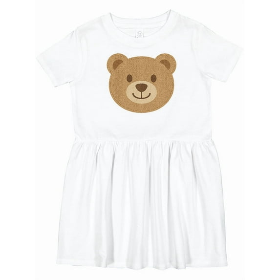 Inktastic Cute Teddy Bear Face for Kids Girls Toddler Dress
