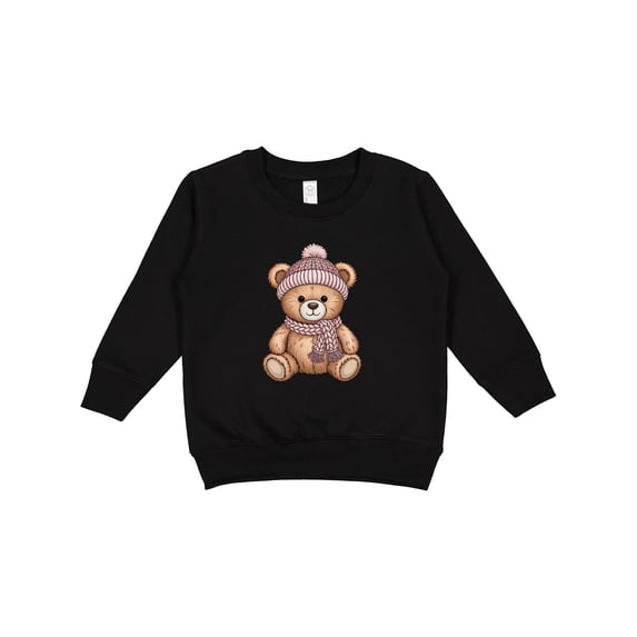 Inktastic Cute Teddy Bear Winter Scarf Hat Toddler Sweatshirt