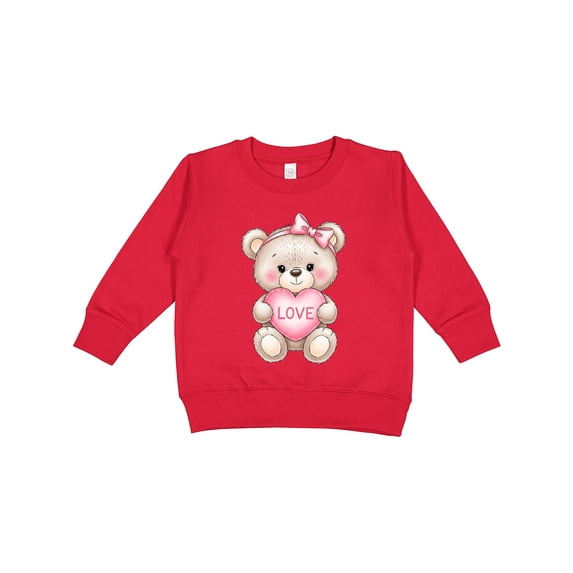 Inktastic Cute Teddy Bear with Heart Love Toddler Sweatshirt